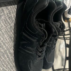 New Balance Black Suede Mesh Sneakers